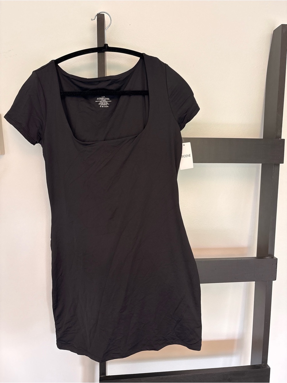 Ardene Black Short Sleeve Scoop Neck Dress